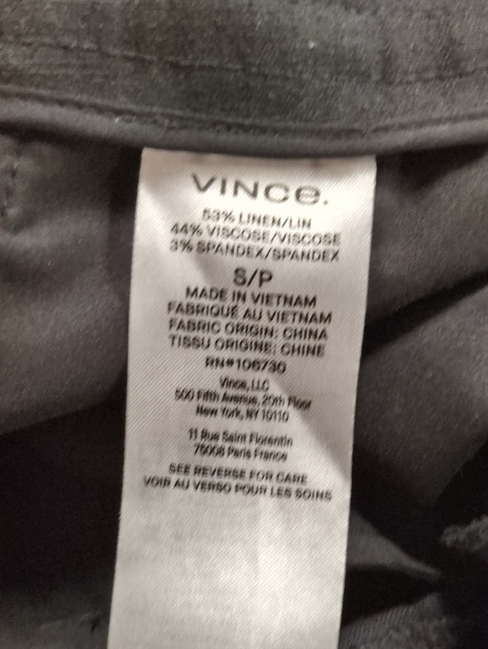Vince Black Linen Blend Wide Leg Pull On Pants Size Small - Picture 9 of 13
